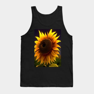 SINGLE STYLISH SUNFLOWER DARK BACKGROUND Tank Top